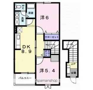 高丘リバーサイド【2階】の間取り